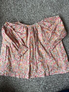 Girls Pink Floral Liberty blouse size 4/5
